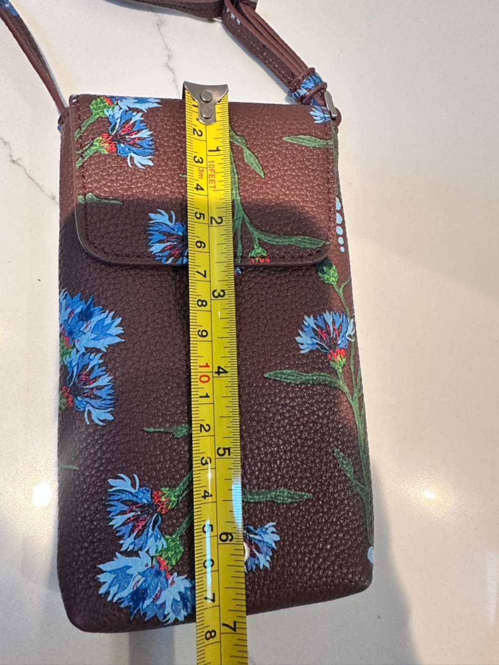Vera Bradley NWT Brown Floral Slim Easy Crossbody Faux leather - Picture 7 of 8